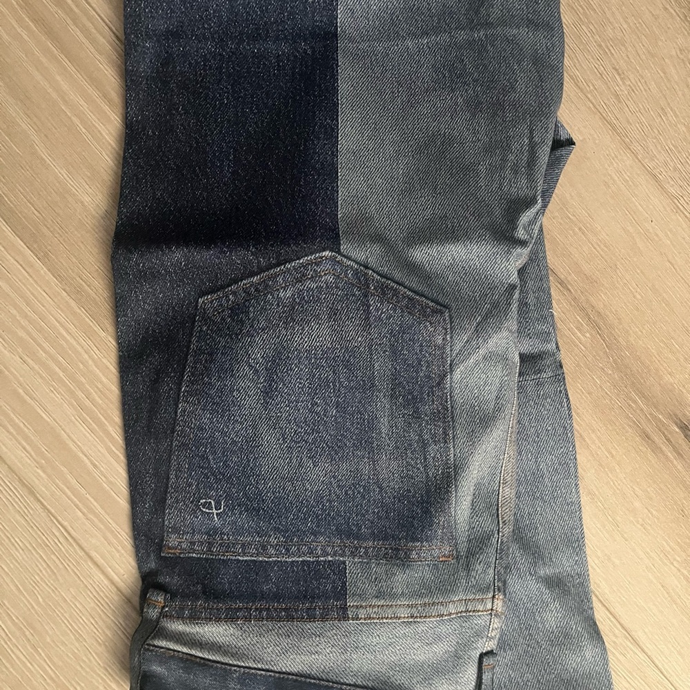 Rag & BONE
Blue Straight Two-Tone Jeans with Seam Detail